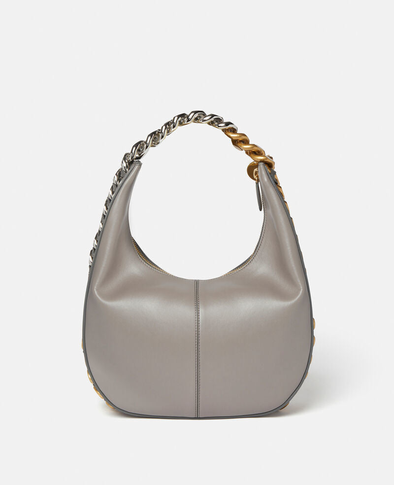 Women's Genuine Leather One Shoulder Handbag 28cm Oval Zipper Bag