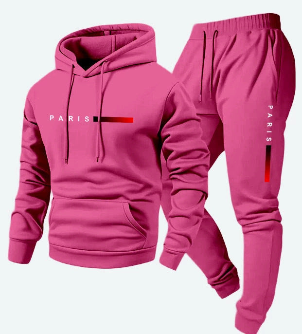 Loose Letter Sweater Coat with Long Sleeve Trousers Set