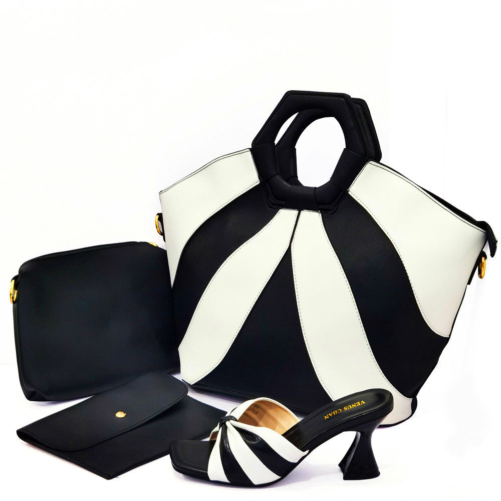 Ladies Fashion European & American PU Handbag and High Heel Set