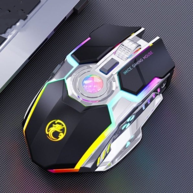 Silent Charging RGB Wireless Gaming Mouse with 7 Keys and 3-Level DPI