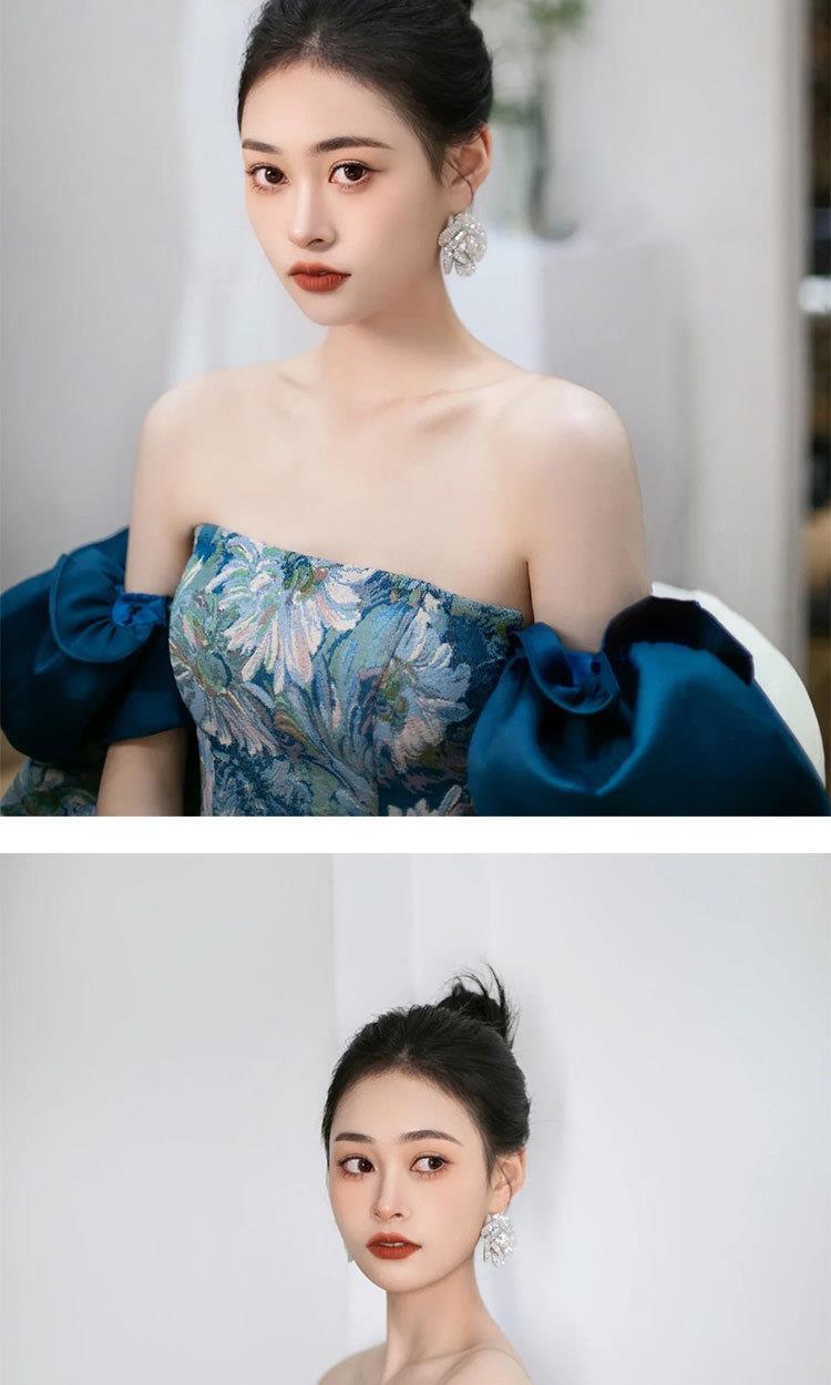 Robe de soirée formelle de fiançailles pour la mariée avec une texture sophistiquée