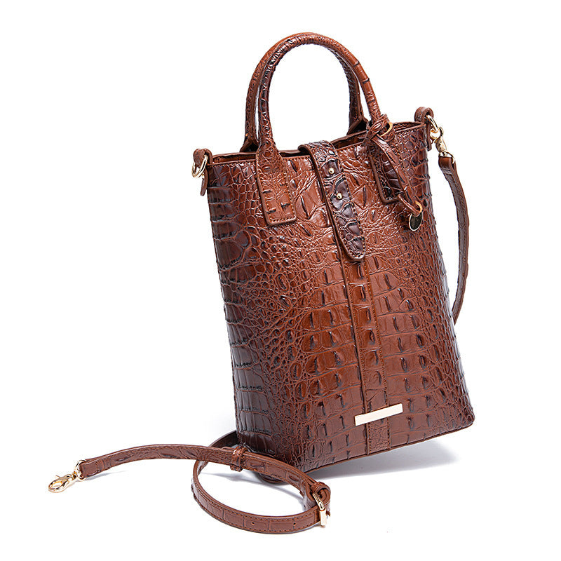 Women's Retro Multi-Color Crocodile Pattern Shoulder Bag