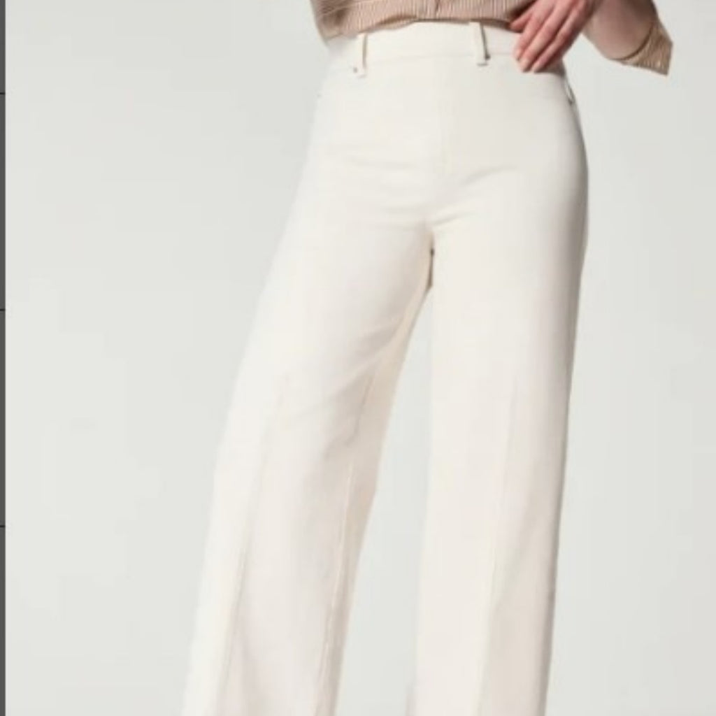 High Waist Wide Leg White Cotton Jeans for Women