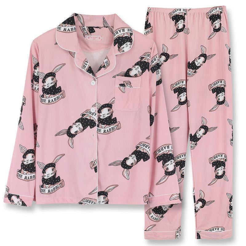 Ensemble de pyjama pour femme grande taille avec cardigan à revers et manches longues