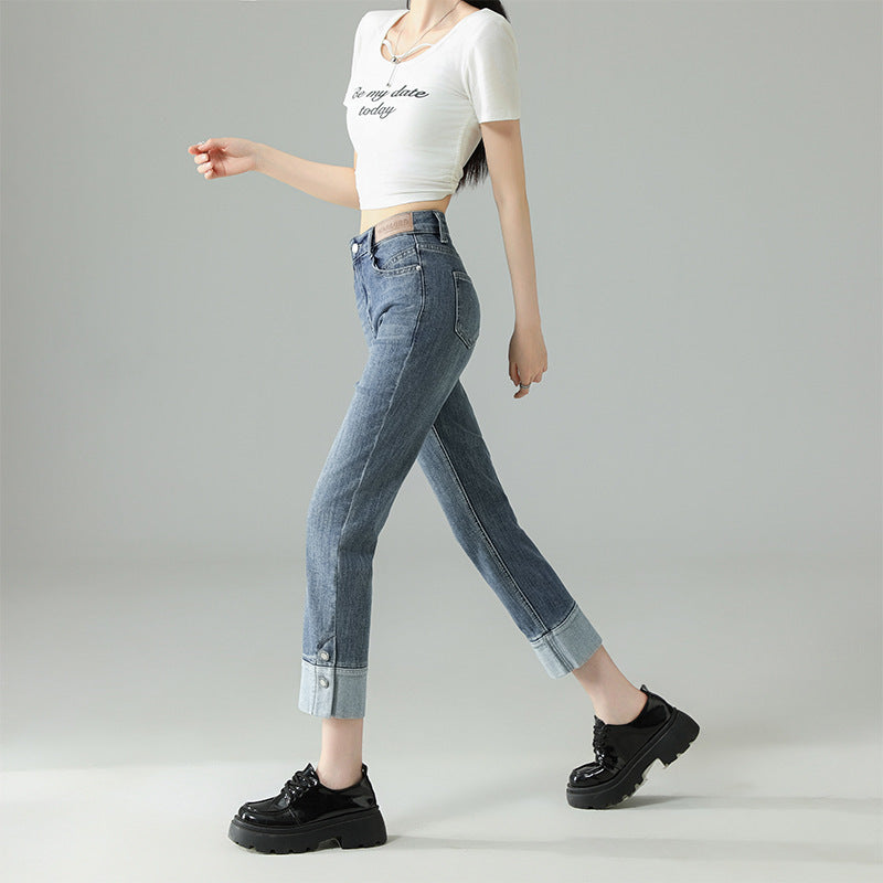Women's Ankle-Length Straight-Leg Denim Pants