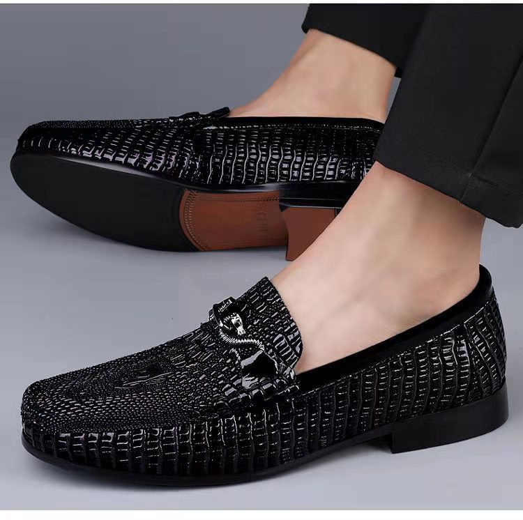 Mocassins en cuir embossé serpent à enfiler