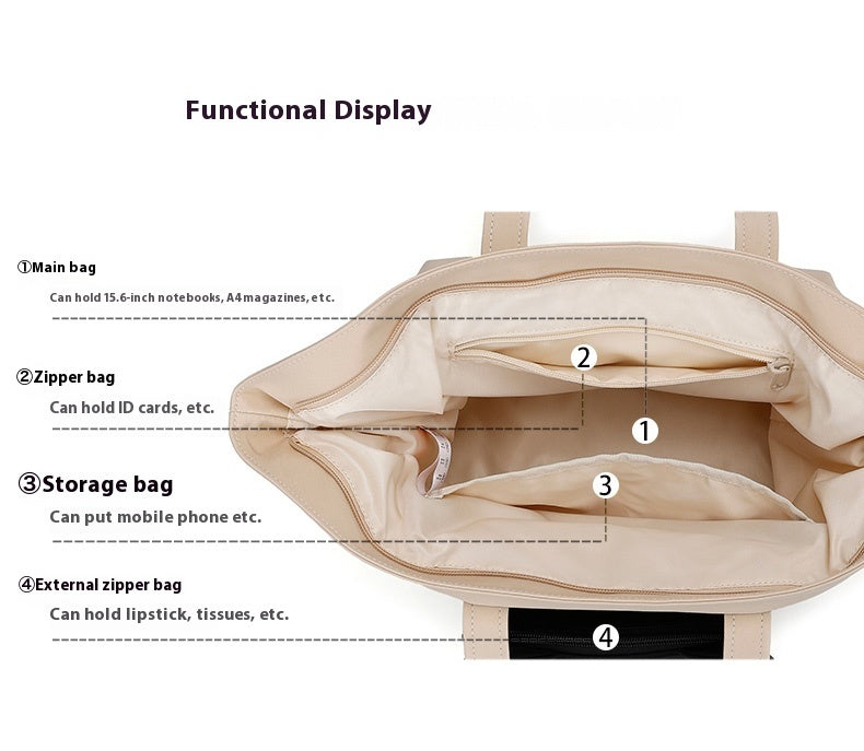 Large Capacity Dual-Use Commuter Shoulder Handbag