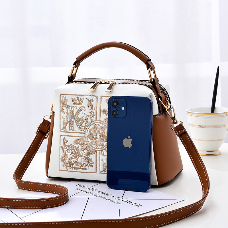 Women's Embroidered PU Crossbody Shoulder Bag