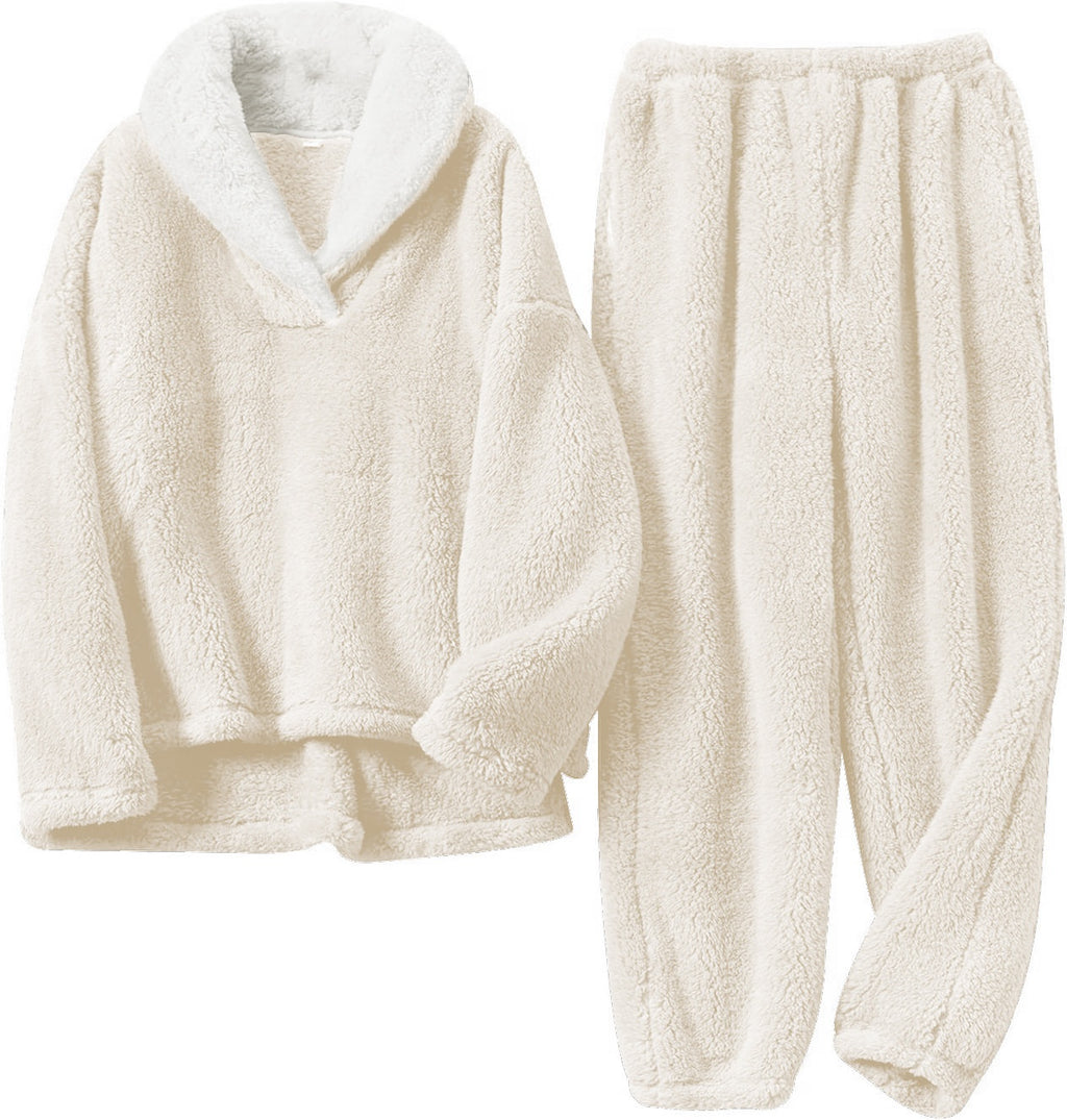 Ensemble de pyjama en flanelle polaire de corail épaissie pour couples