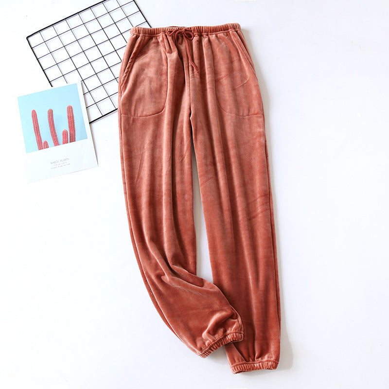 Plus Size Women's Loose Flannel Pajama Pants