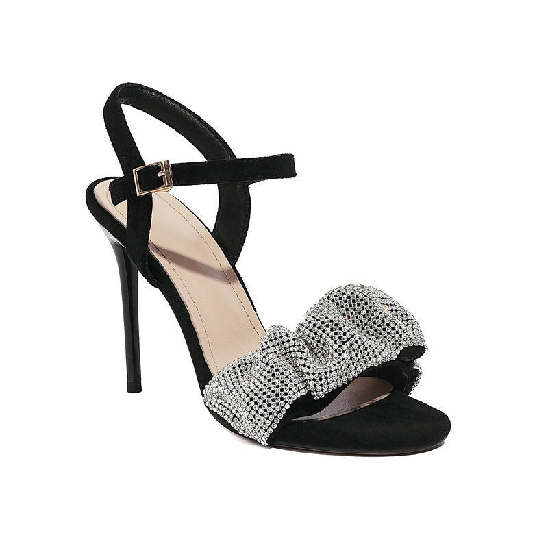 Women’s Roman Fish Mouth Super High Heel Pumps in Black & Red, Sizes 33-46