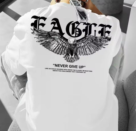 Summer Men's Loose Plus Size Print Round Neck Short Sleeve T-shirt