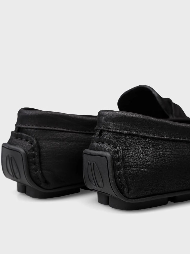 Mocassins décontractés en cuir véritable à enfiler pour homme
