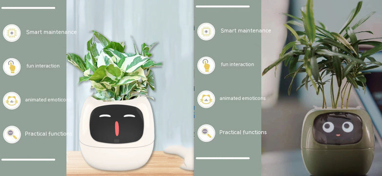 Smart Planter with 7 Sensors & AI Chips for Easy, Fun Plant Care – Over 49 Expressions