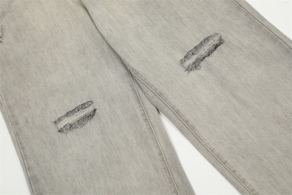 Men's Hand-painted Graffiti Ripped Jeans