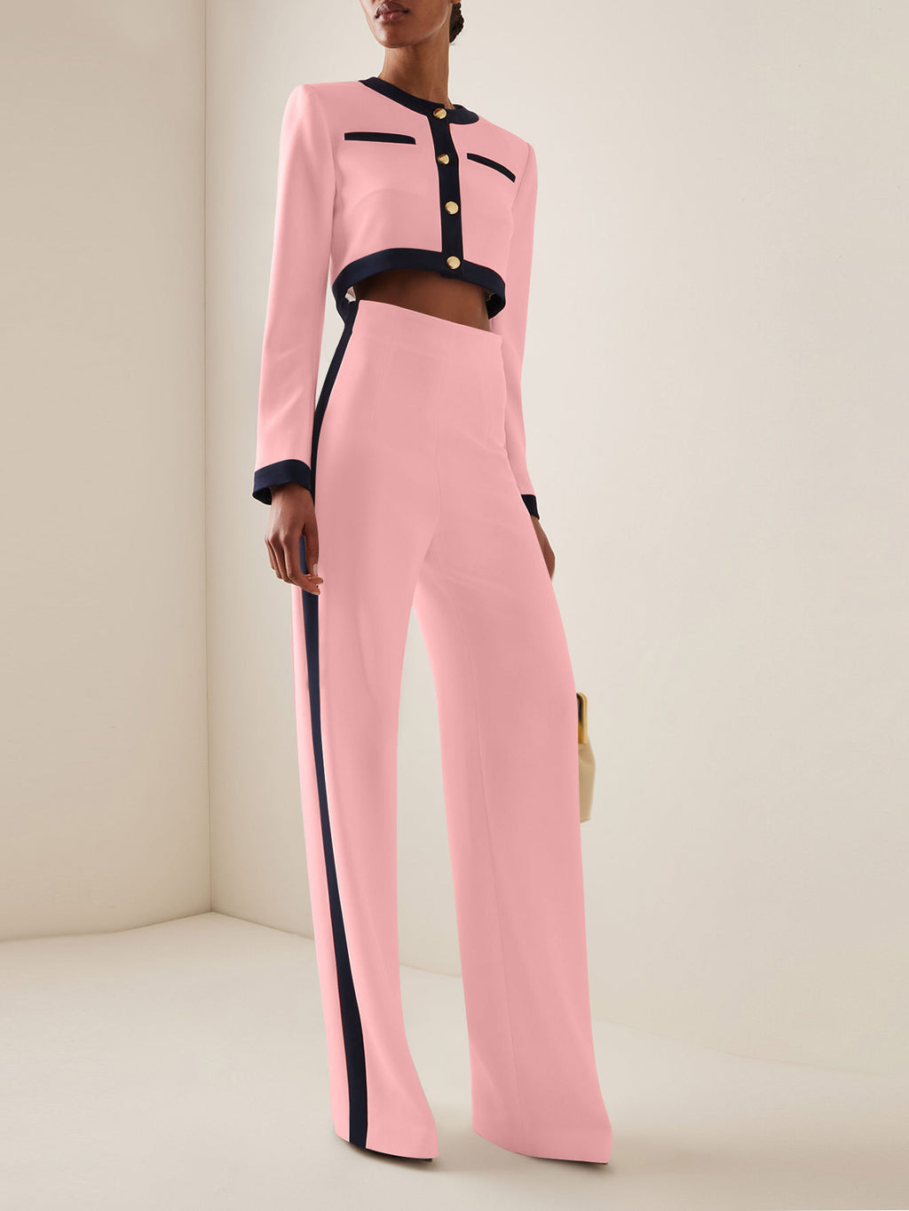 Women's Office Wear Suit Set with Long Sleeve Top and Trousers