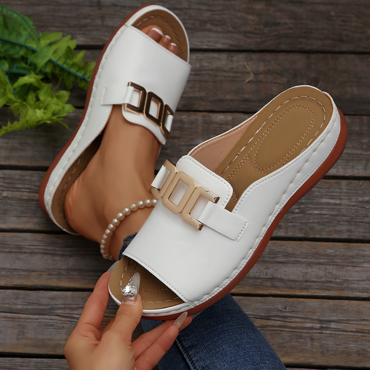 Platform Wedge Sandals with Chic Peep-Toe Design for Summer Wear