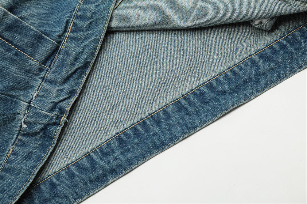 Men's Turtleneck Denim Hoodie - European & American Style