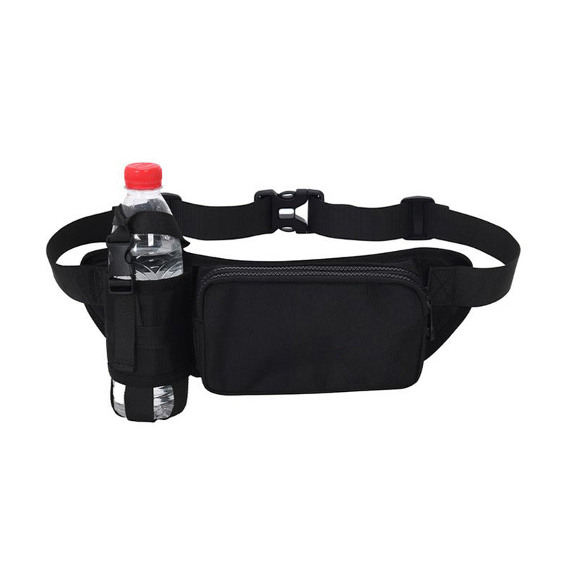 Waterproof Sports Waist Bag Large Capacity Portable Waist Pack Black Oxford Cloth