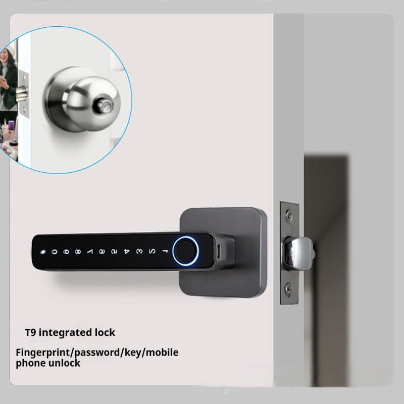 Serrure intelligente à empreintes digitales et mot de passe pour porte de chambre en bois