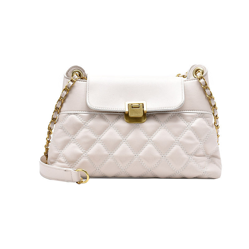 Autumn Winter Small PU Crossbody Chain Bag Rhombic Design