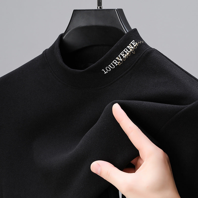 Men's Half-High Collar Long Sleeve Double-Sided Dralon Shirt
