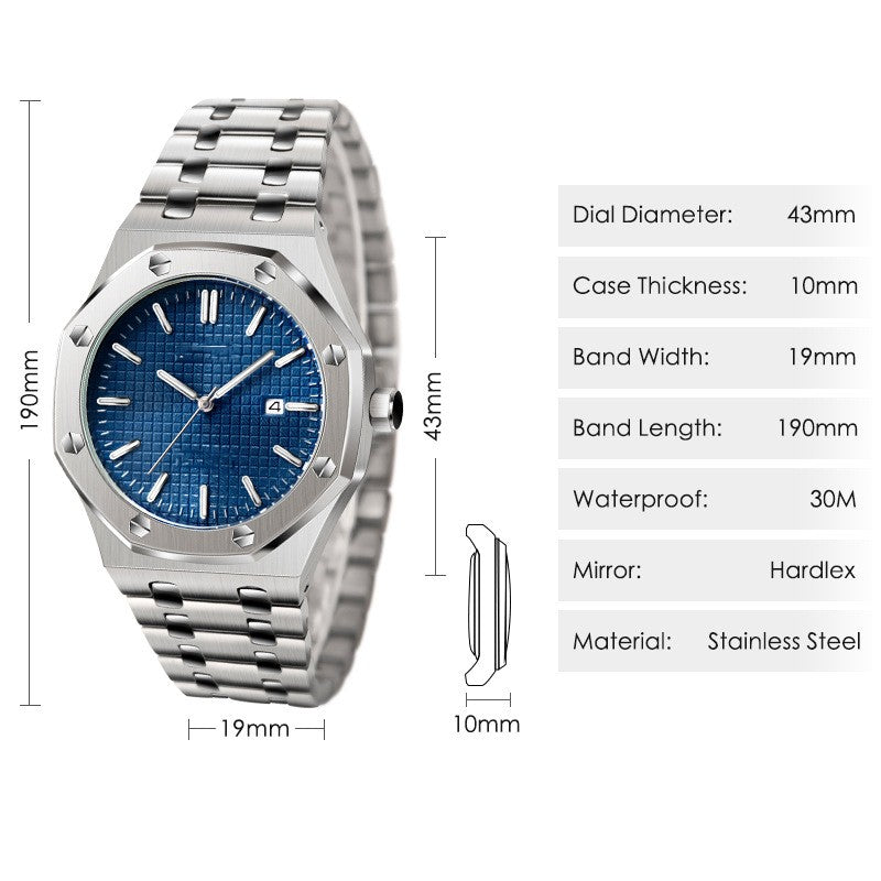 Men's Classic Business High-Quality Wrist Watch 42mm Dial