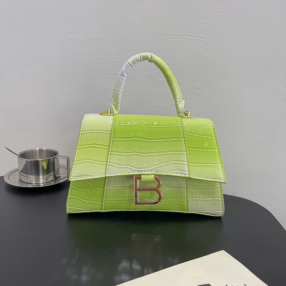 Women's Casual PU Crocodile Pattern Small Square Crossbody Bag 22cm