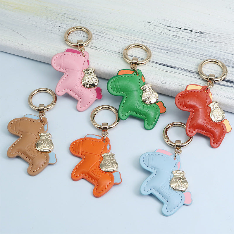 Handmade Artificial Leather Animal Pendant Keychain