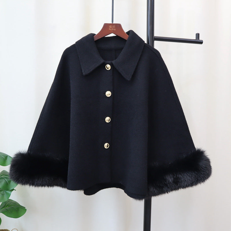 Cape-manteau châle classique tricoté pour femme pour l'automne et l'hiver