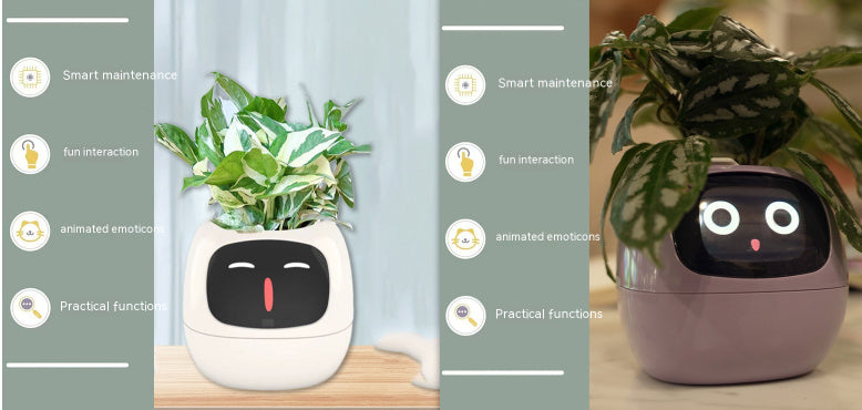 Smart Planter with 7 Sensors & AI Chips for Easy, Fun Plant Care – Over 49 Expressions