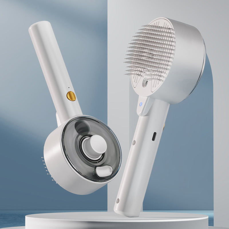 فرشاة إزالة شعر الحيوانات الأليفة بالبخار والتعقيم بالأشعة فوق البنفسجية والتنظيف الذاتي للكلاب والقطط