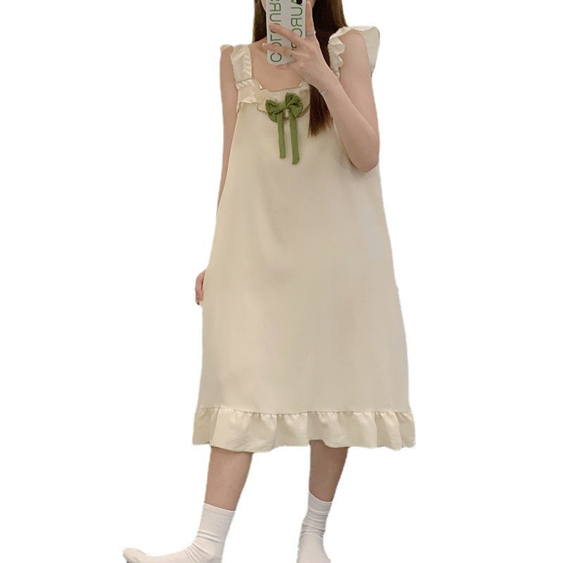 Summer Bubble Cotton Pajamas Female Sweet Fairy Wind Sling