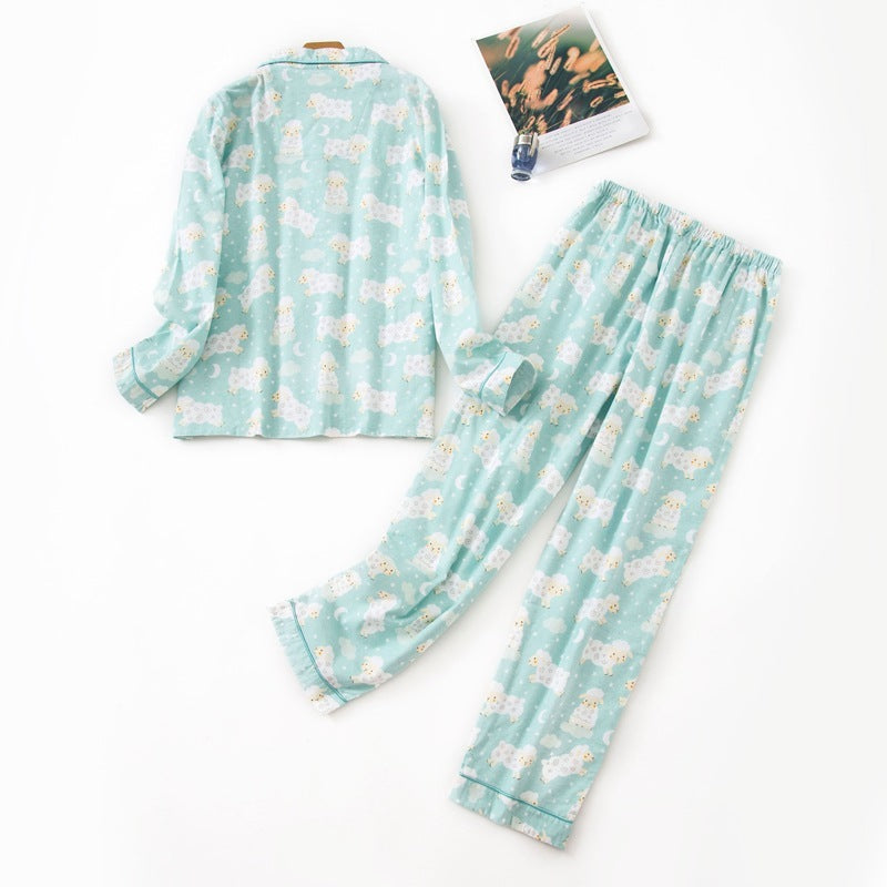 Ensemble de pyjama en flanelle à manches longues pour femme
