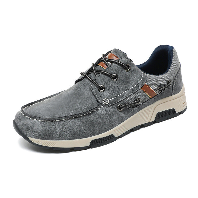 Men's Plus Size Leather Breathable Casual Commuter Sneakers