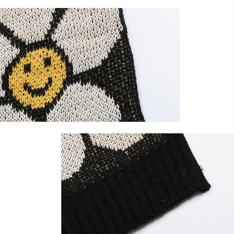 Women's Flower Long Sleeve Sweater Cardigan