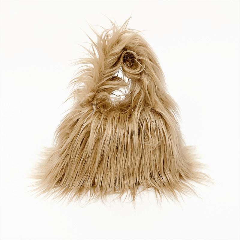 Cross-border NImitated Tibet Sheep Fur Square Bag