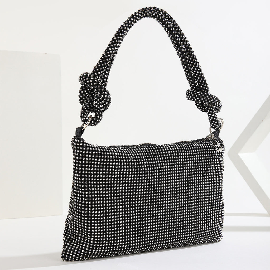 Pochette de soirée pour femme incrustée de strass et diamants, 26x16cm, Plusieurs coloris