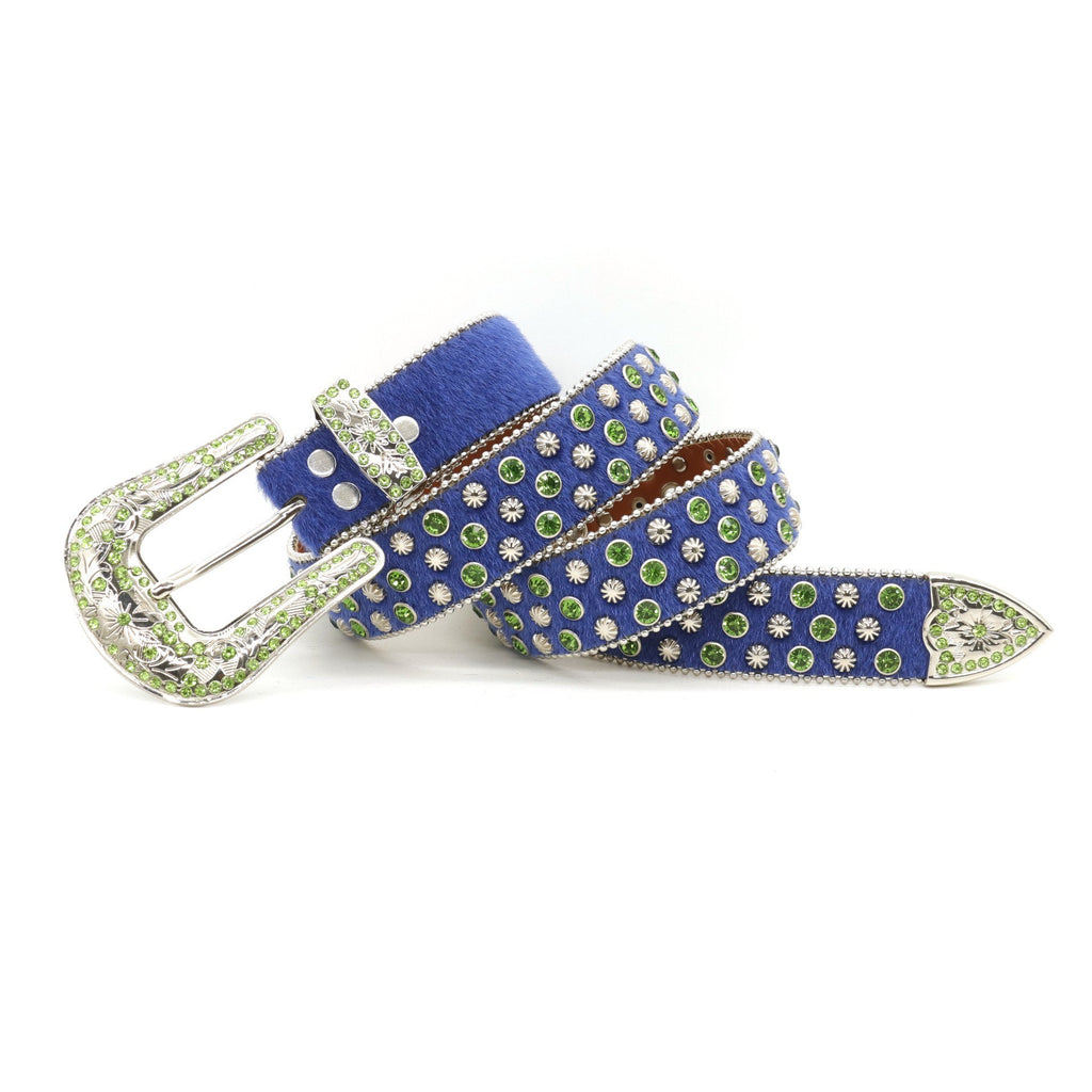 Handmade Fashion Diamond PU Leather Belt for Men and Women