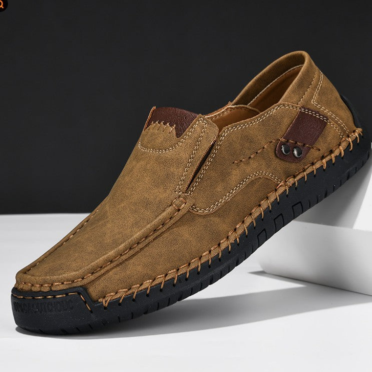 Chaussures habillées décontractées en microfibre pour hommes avec protège-pieds