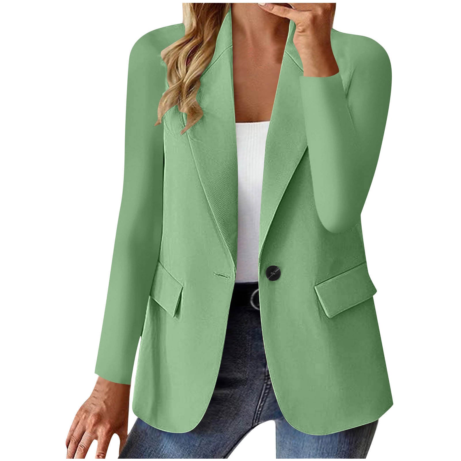 Women's Long Sleeve Solid Color Slim Fit Cardigan Jacket in Multiple Colors S-XXXL