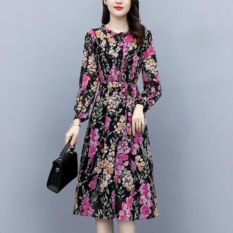 Chiffon Long Sleeve Dress