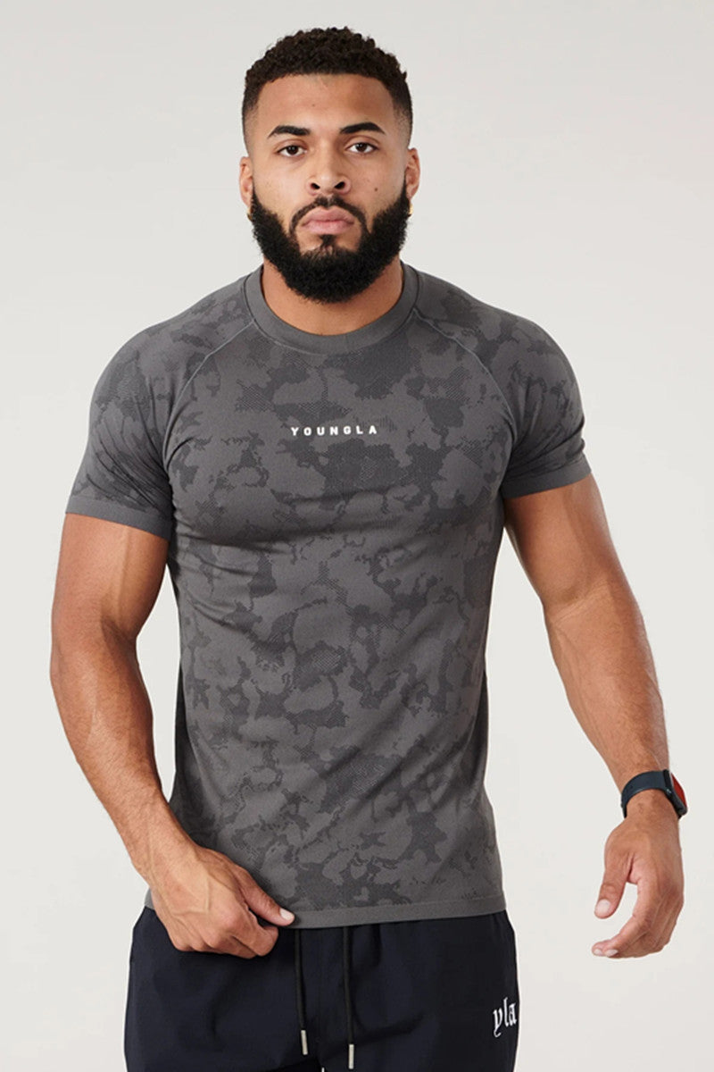 T-shirt de sport camouflage d'entraînement pour homme