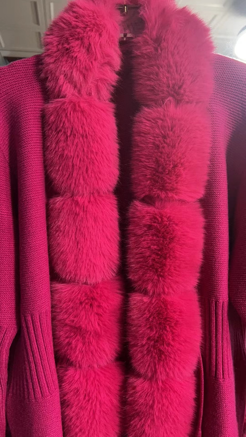 Gilet en Tricot Femme avec Manches Amovibles Couleur Unie Patte de Boutonnage