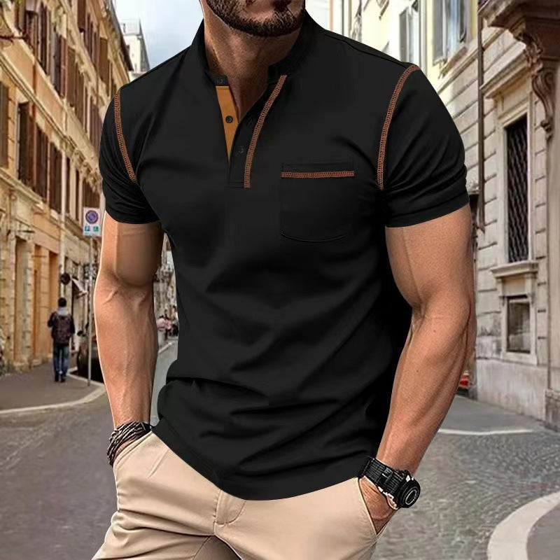 Men's Summer Slim Fit Quick-Dry Short-Sleeve Polo Shirt Navy White Black Khaki Army Green Wine Red