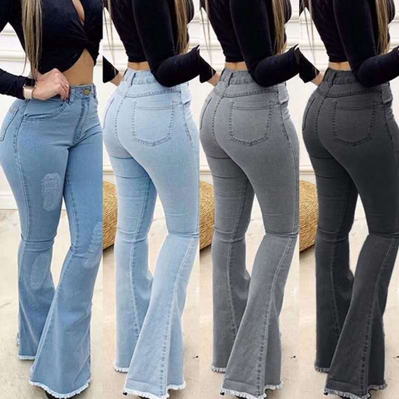 Women’s High Waist Elastic Denim Jeans Pants