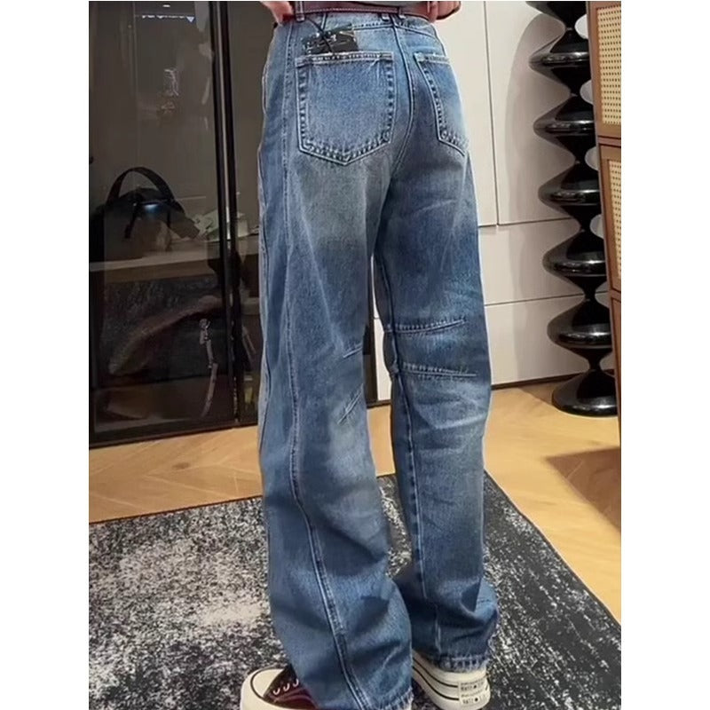 Machete Wide Leg Jeans for Women Spring Cotton S-4XL Black Blue