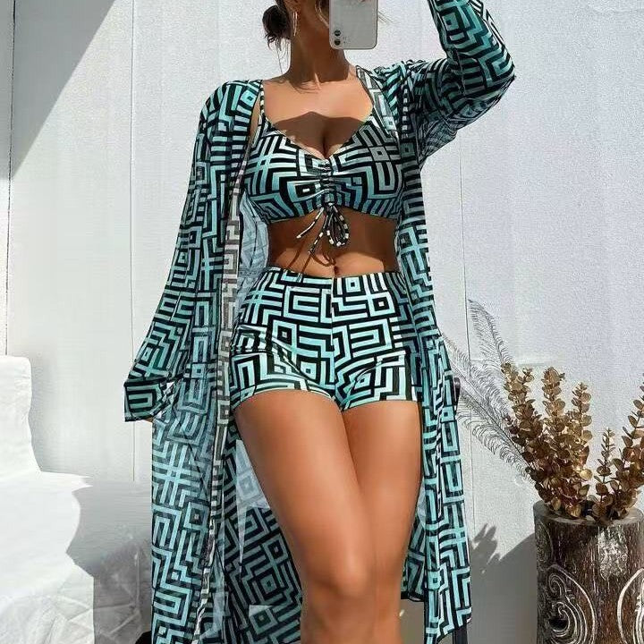 Ensemble de plage trois pièces pour femme
