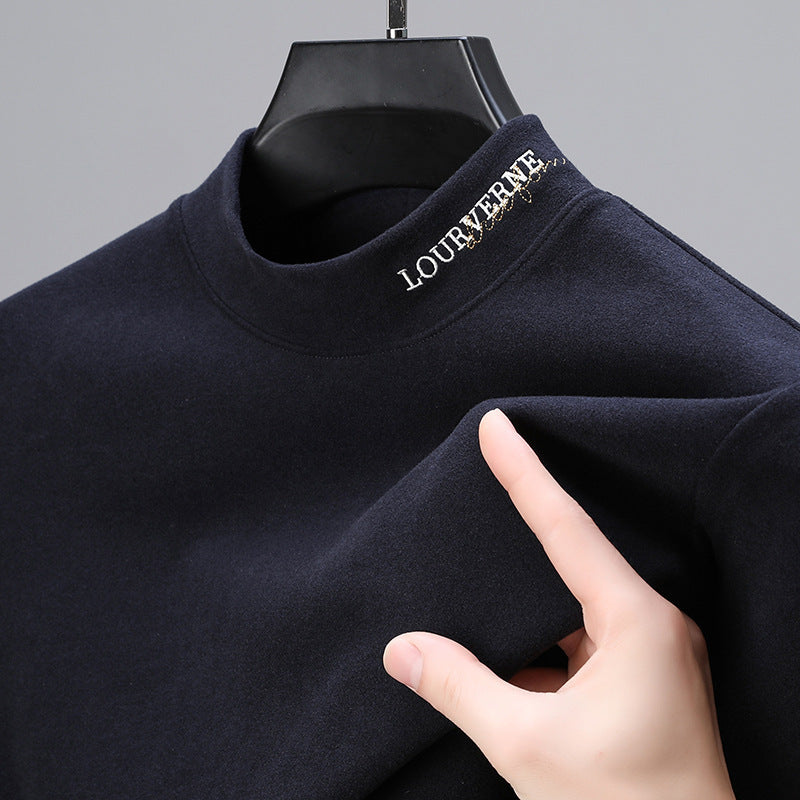 Men's Half-High Collar Long Sleeve Double-Sided Dralon Shirt