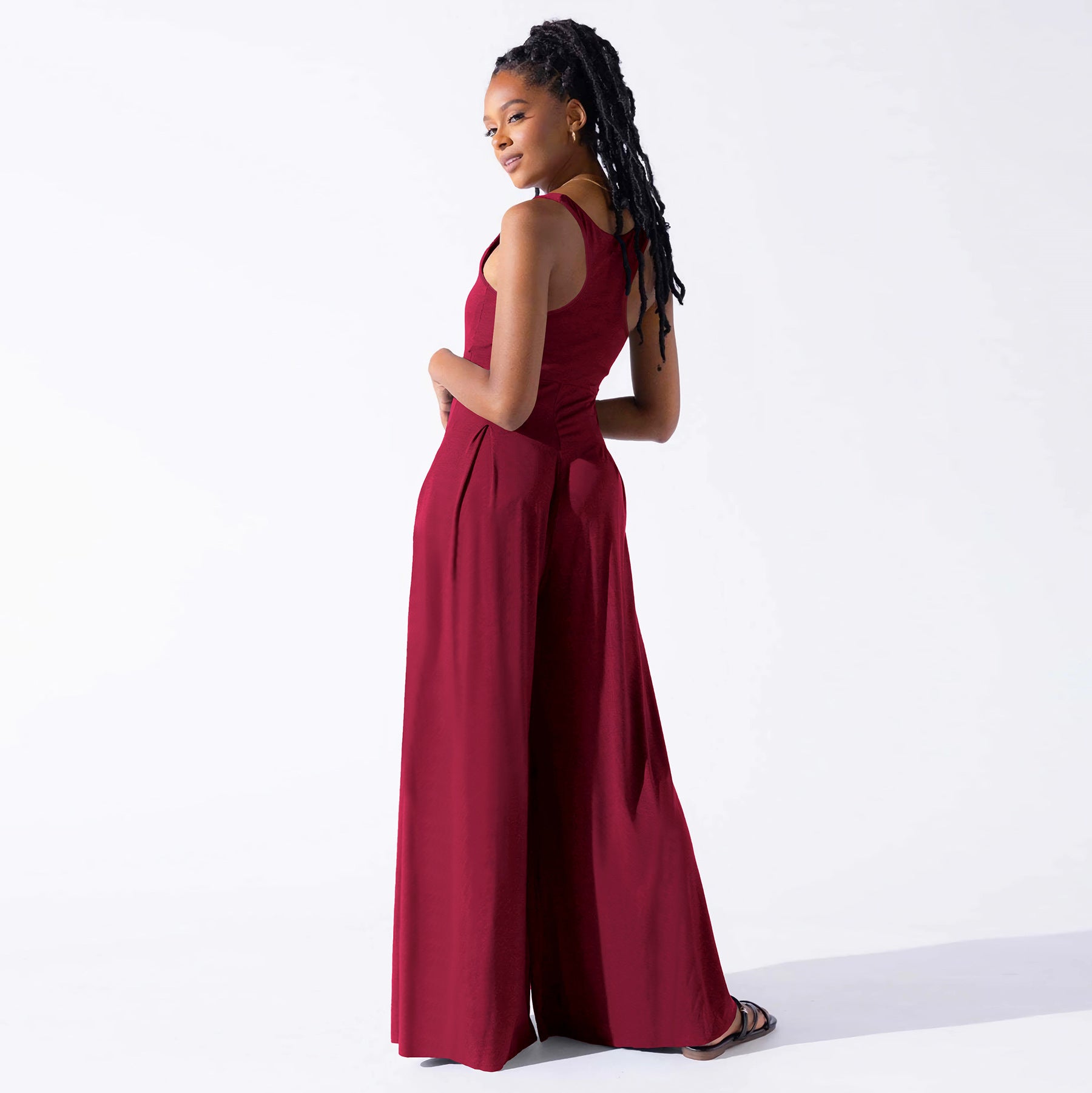 Casual Sleeveless Knitted Wide-Leg Jumpsuit